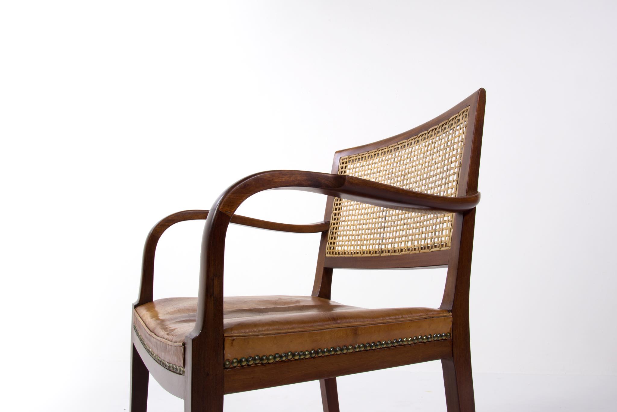 Frits Henningsen Study chair in Mahogany with original Niger 
